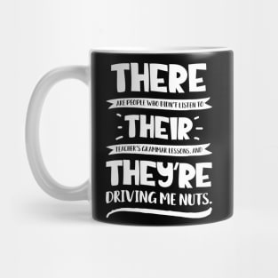 There Their They're T shirt English Grammar Funny Teacher Mug